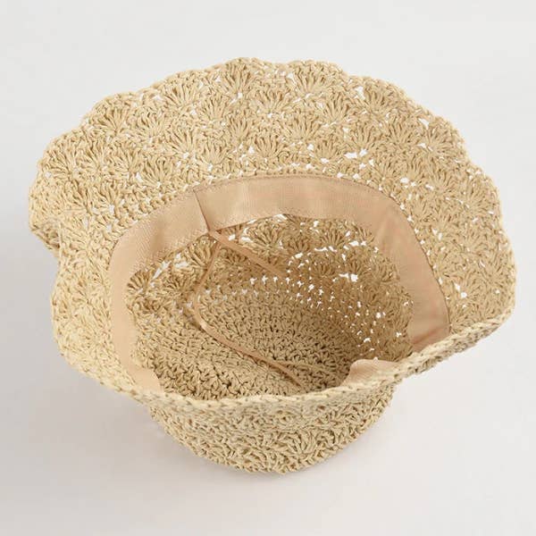 One and Only Accessories - Wholesale Bucket Hat - Women's - HANDMADE CROCHET FOLDABLE STRAW BUCKET HAT 4