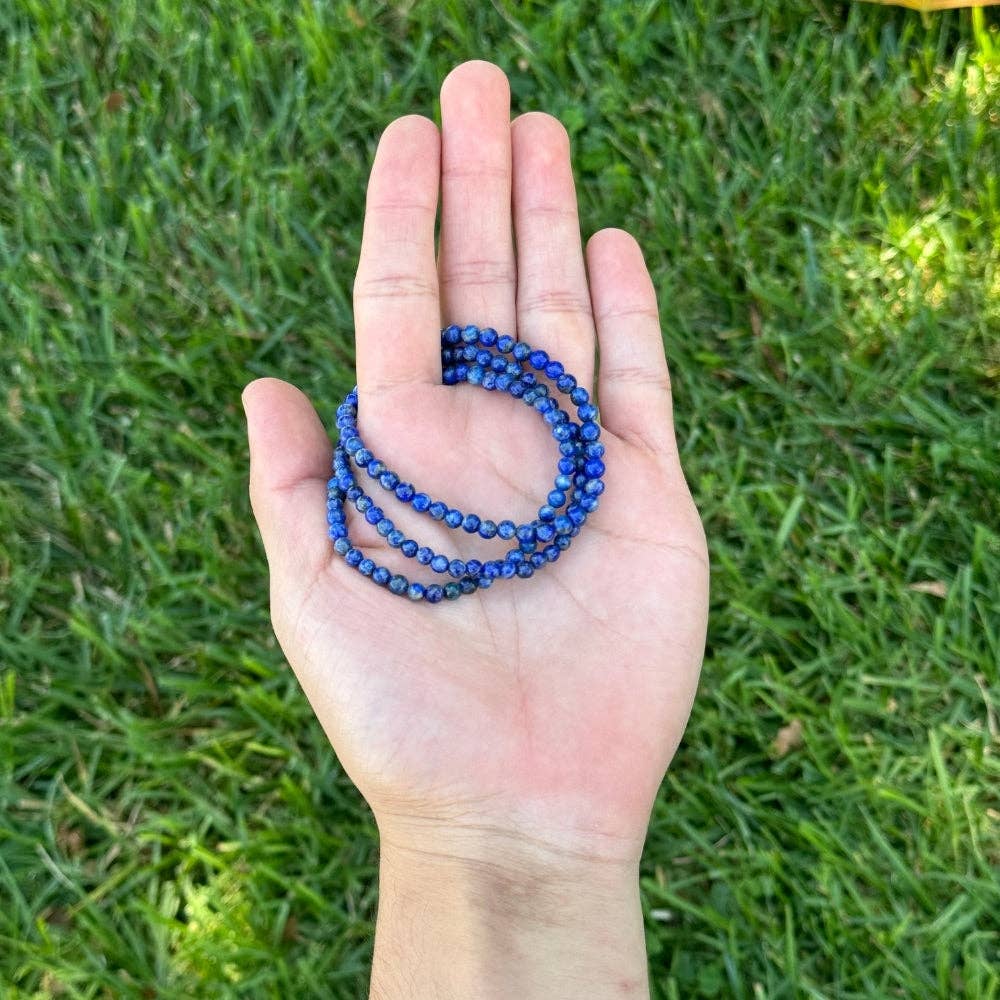Earths Elements Wholesale - Wholesale Beaded Bracelet - Crystal Bracelet - 4mm Lapis Lazuli, pack of 51