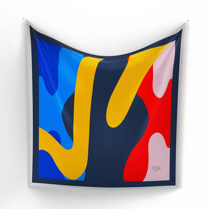 Abstract Cool Silk Bandana for wholesale by T. Hix Art