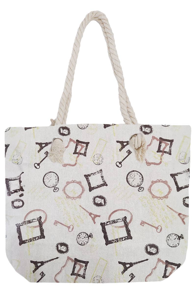 Cap Zone - Wholesale Draagtas - Dames - Paris Frankrijk Tapestry Strandtas met Iconische Landmarks7