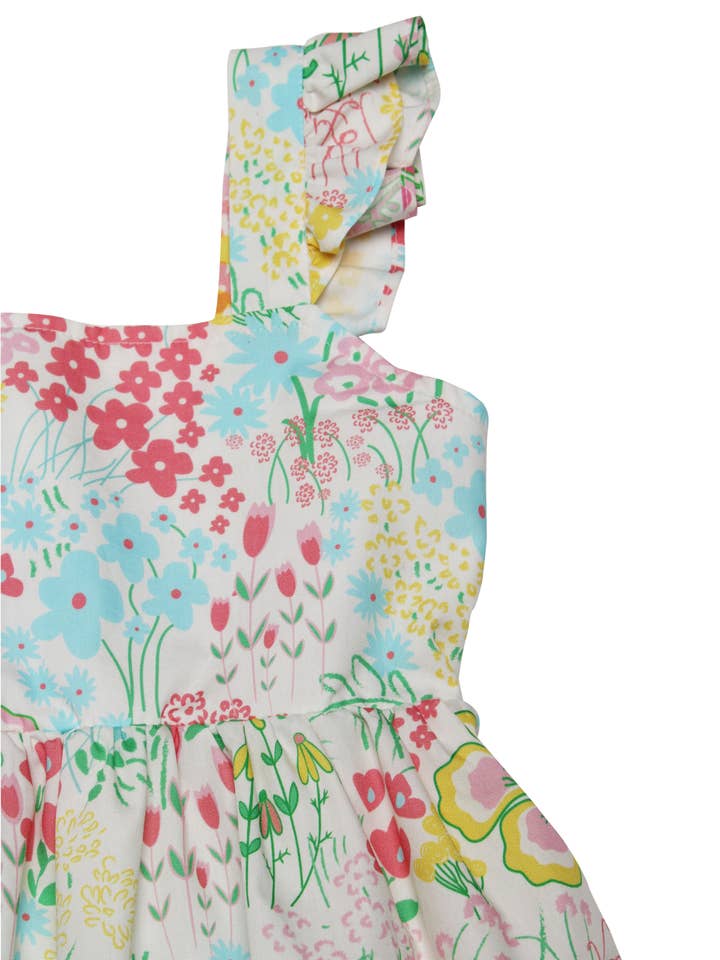 Minna - Wholesale Dress - Kids - Flutter Sleeve Sun Dress - Magical Sunny Meadow Florals11