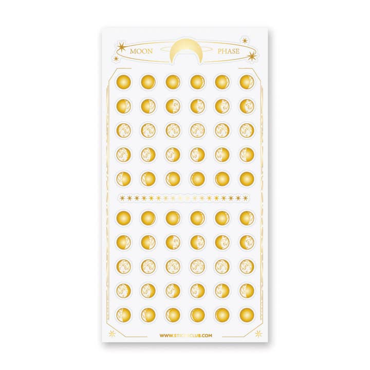 Golden Moon Phases Sticker Sheet for wholesale by STICKII