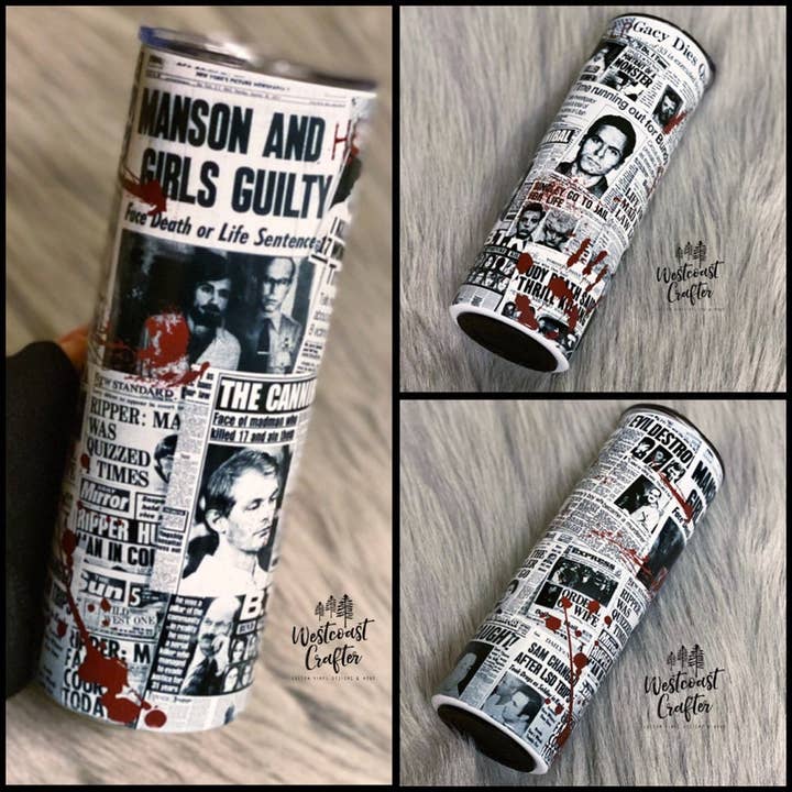 Serial Killer / True Crime Tumbler for wholesale by Westcoast Crafter