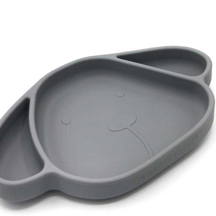 Assiette en silicone avec ventouse Milo gris orage pour la vente par the cotton cloud