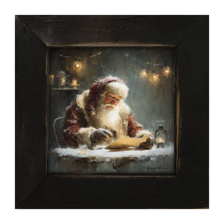 ginger blue - Wholesale Christmas Wall Art - Santa Making his List3