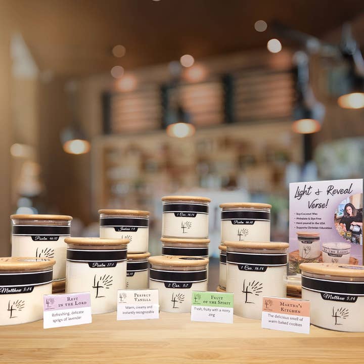 Lord's Light Candle - Wholesale Jar/Filled Candle - Christian Soy Candle 14oz -Light & Reveal Hidden Bible Verse9