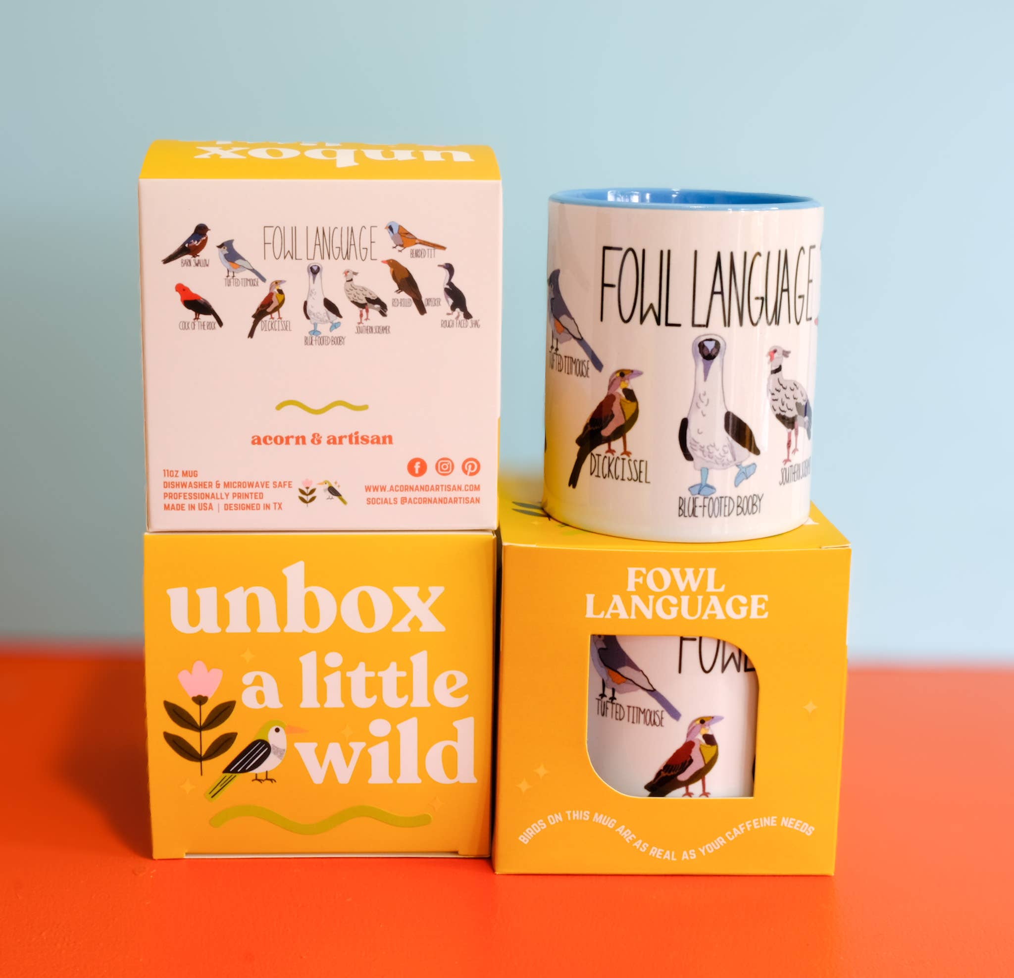 Acorn & Artisan - Wholesale Coffee Mug - Funny Bird Coffee Mug | Fowl Language Dishwasher Safe Mug6