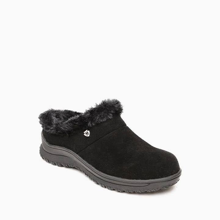 Minnetonka - Wholesale Slippers - Women's - Women's Emerson Water Resitant Suede Cozy Lined Clog Shoe
