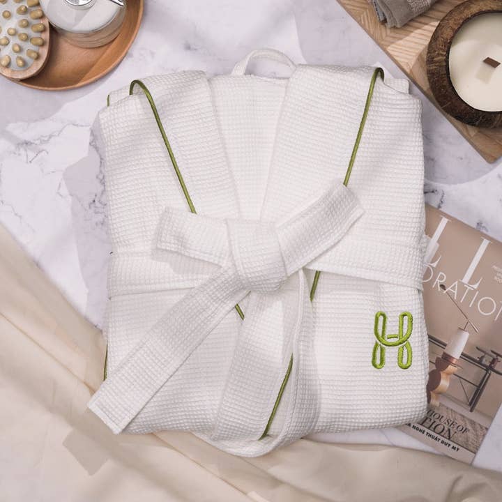 Waffle Terry Cotton Robe for wholesale by Hebe Botanica
