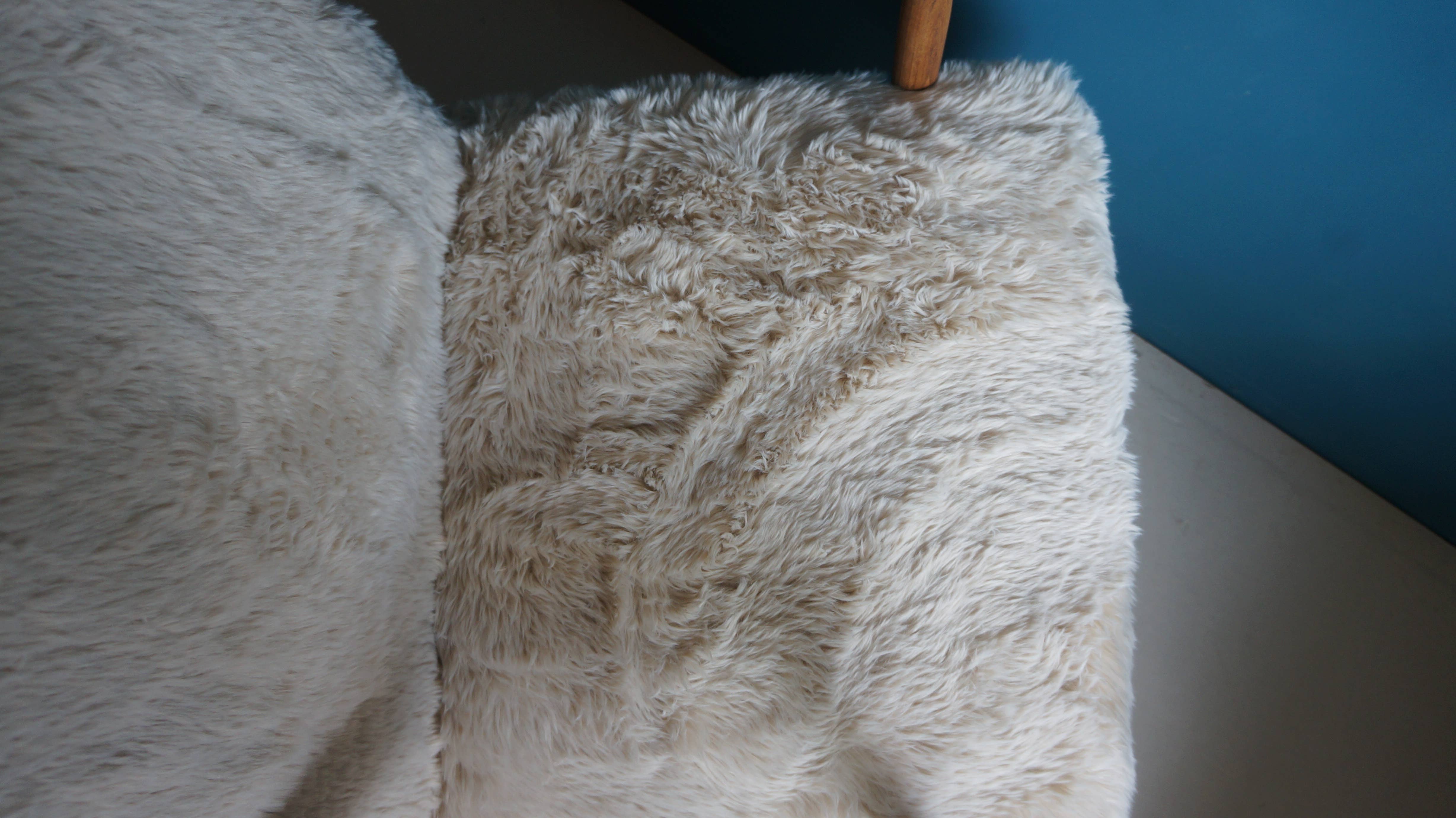 Workshop of Forms - Wholesale Chair - Vintage Armchair Mid-Century Beige Faux Fur Restored7