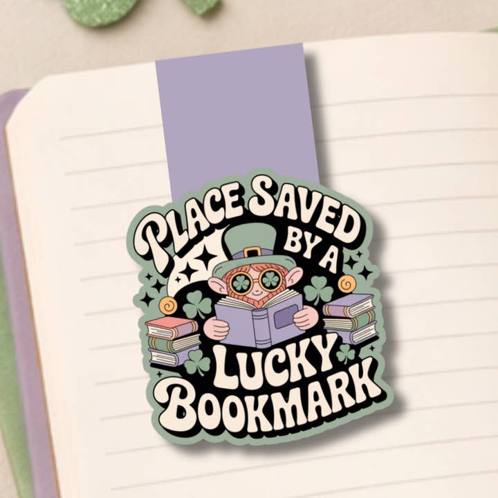 Endroit enregistré par un marque-page chanceux Marque-page magnétique de la Saint-Patrick pour la vente par Auburn Row Design