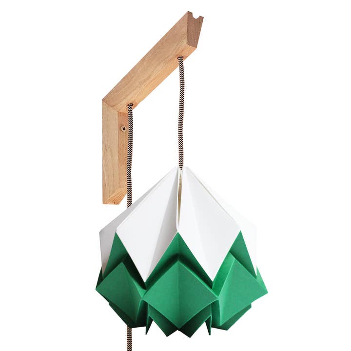 Tedzukuri Atelier - Venta al por mayor Lámparas de pared - Lámpara de pared en origami, soporte de madera con bicolor