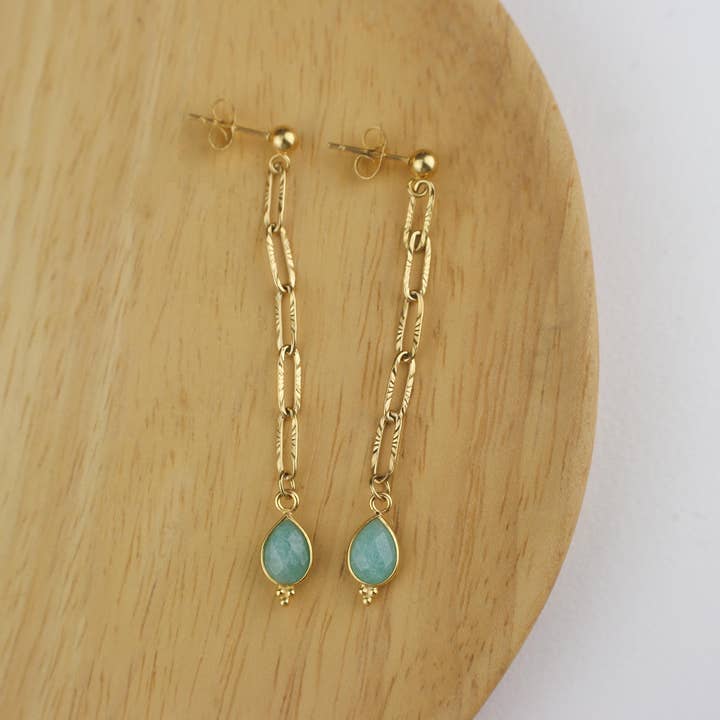 Minalis - Vente Boucles d'oreilles pendantes - Boucles d'oreilles longues pendantes en acier inoxydable or