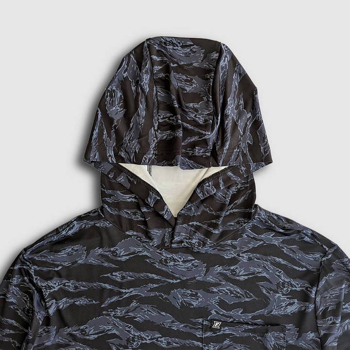 FaultLine395 – wholesale Hoodie – Men's – Carson Sun Hoodie - Black Tiger Camo2