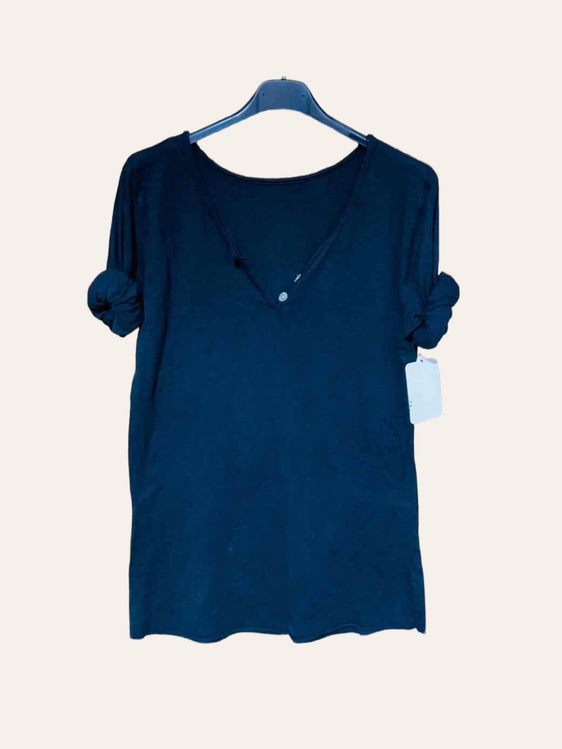 Moonsun - Wholesale T-Shirt - Women's - Plain long sleeve cotton T-shirt with Tunisian collar #303815