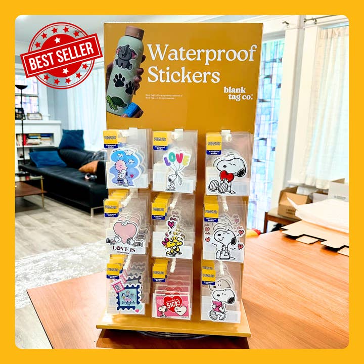 Autocollants étanches Peanuts® - Ensemble de la Saint-Valentin pour la vente par Blank Tag Co. - Waterproof Stickers