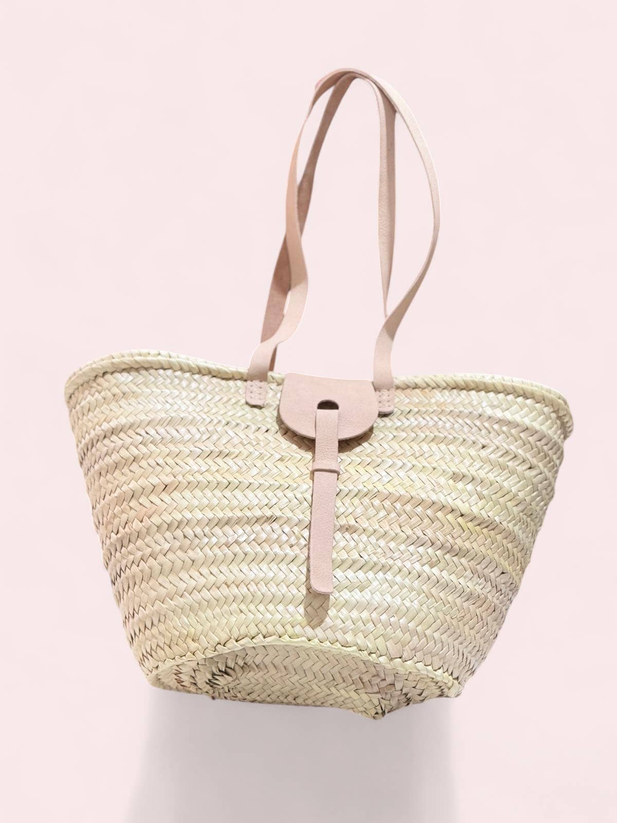 HandmadeBestSeller - Wholesale Beach Bag - Handwoven Straw Basket with Long Leather Strap & Flap 4