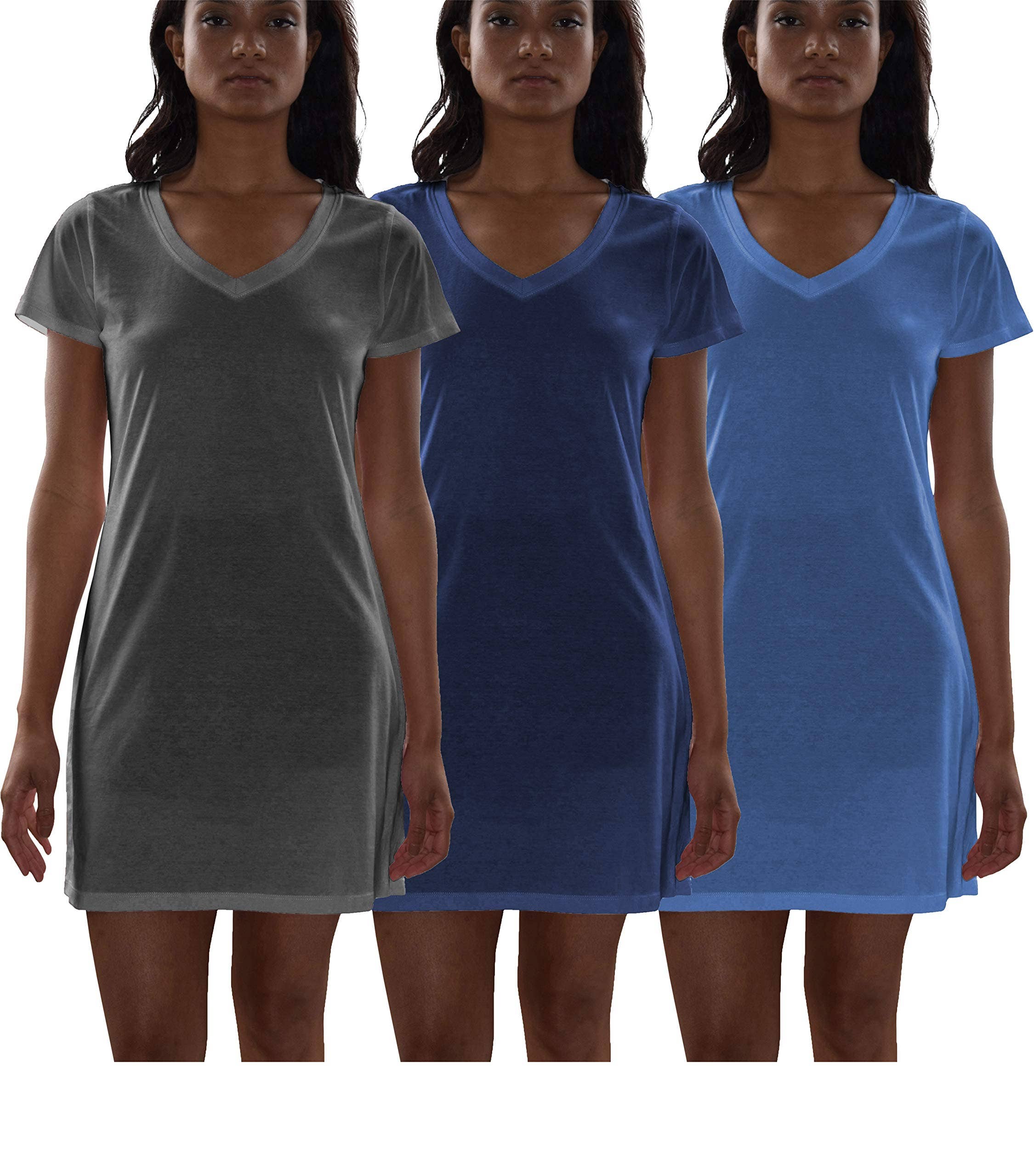 I-Wear Brands - Wholesale Sleepwear Top - Women's - 3 Pack Women's Cotton Short Sleeve Long Sleep Shirt8