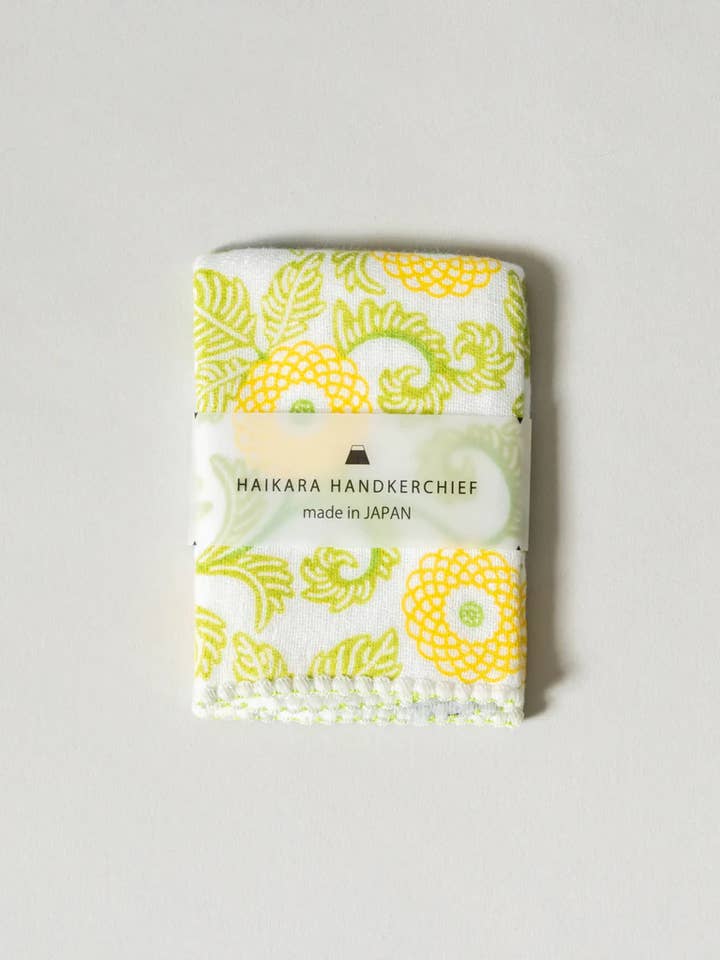 Haikara Little Handkerchief - Karahana, Yellow for wholesale by Morihata International Ltd. Co.