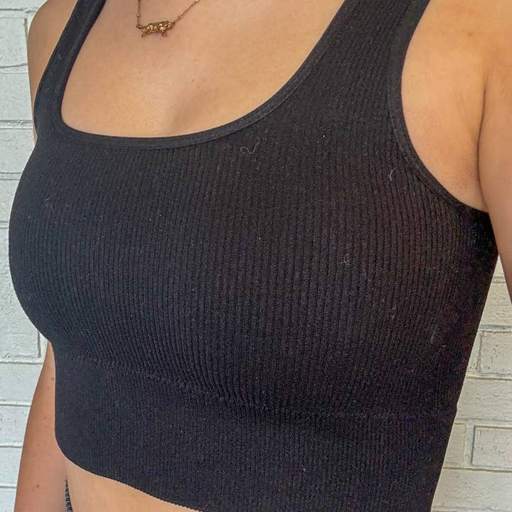 Sun Ray Company - Wholesale Tank Top - Women's - square neck bra top/ cropped tank top with bra pads
