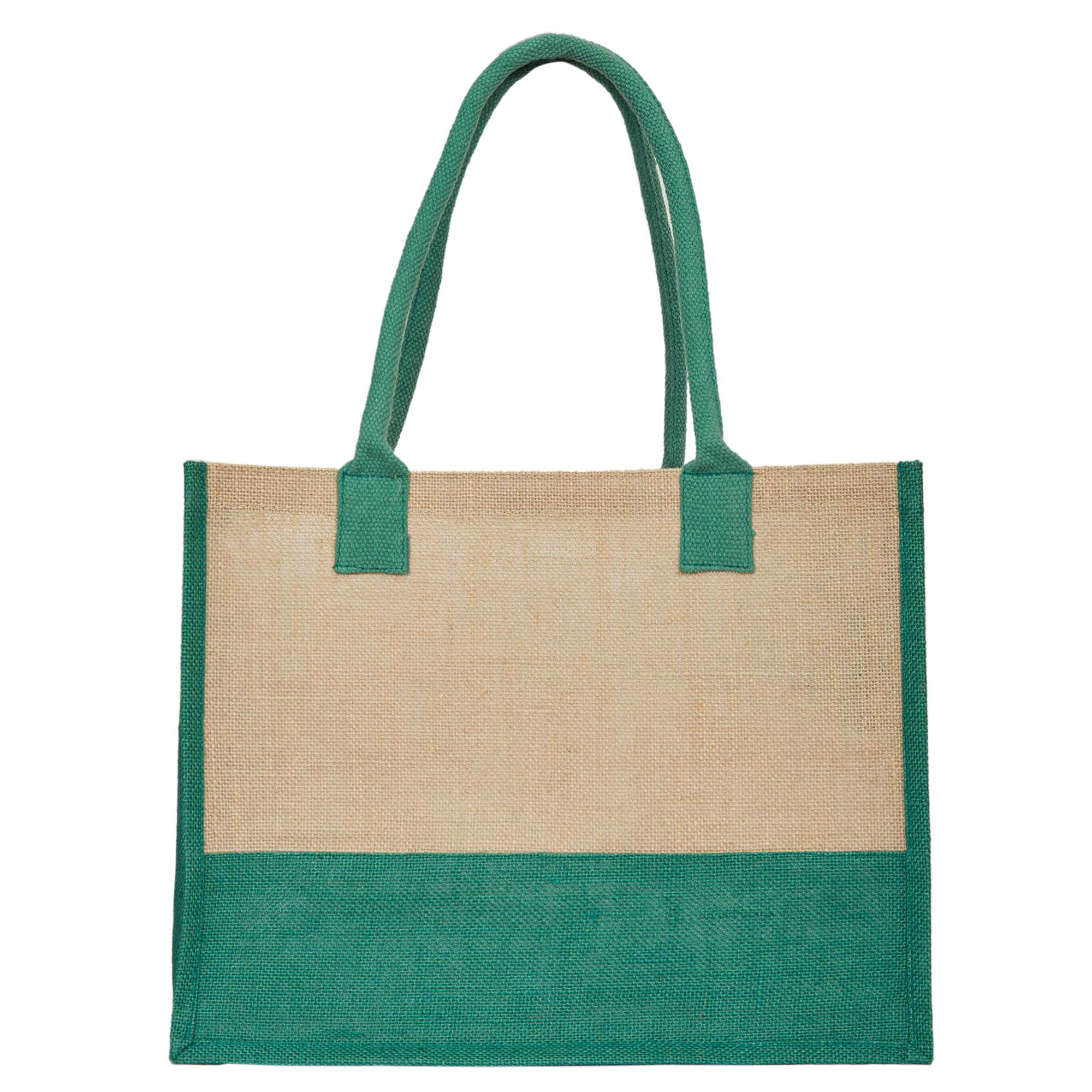 ecojutebags – wholesale Tote bag – Unisex – Pack 4 Jute Shopping Bags– Two-Tone Design with Long Handles14