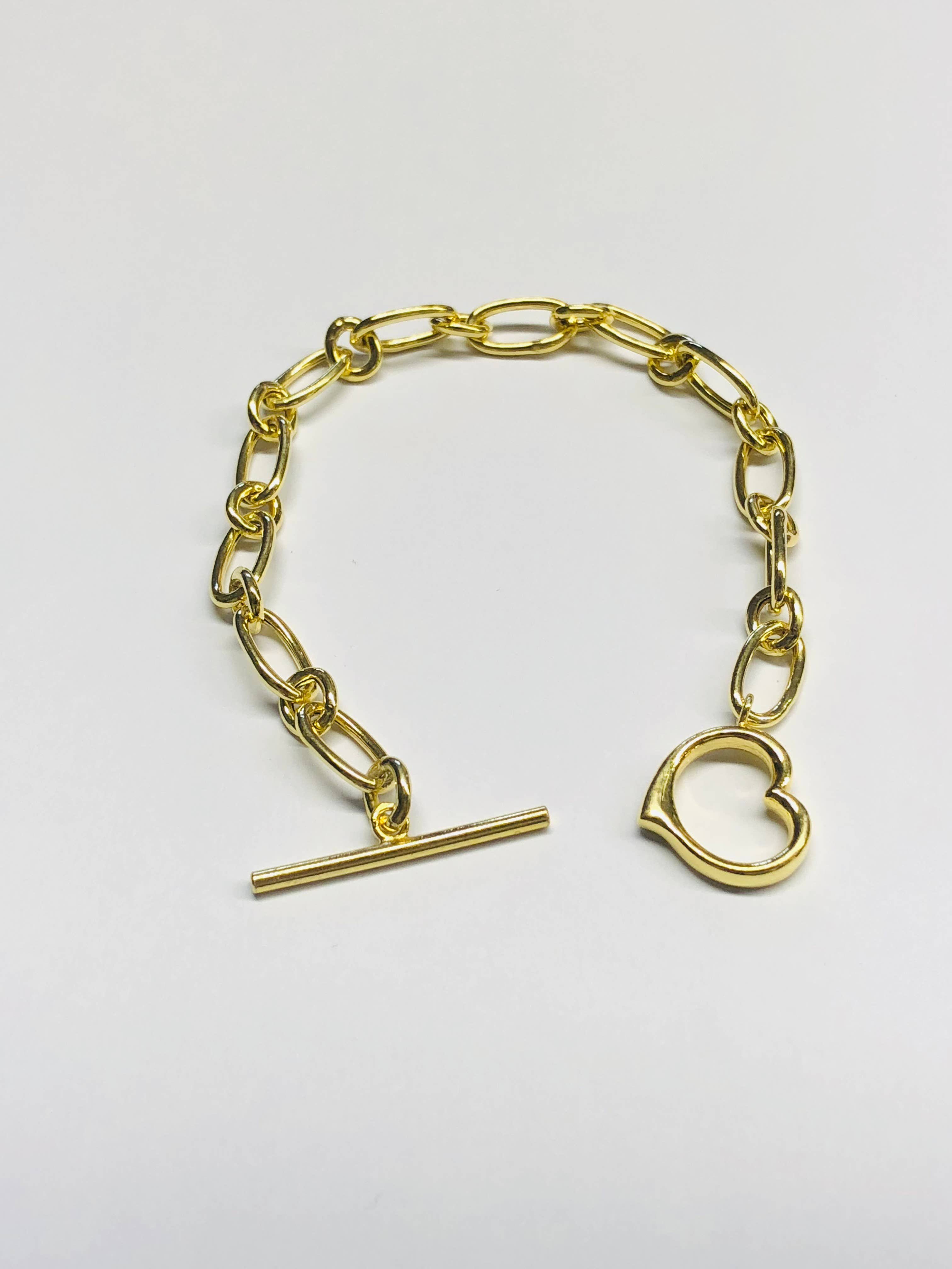 DEMARCA – wholesale Link & chain bracelet – Hollow Heart Bracelet Dourado Silver 9250