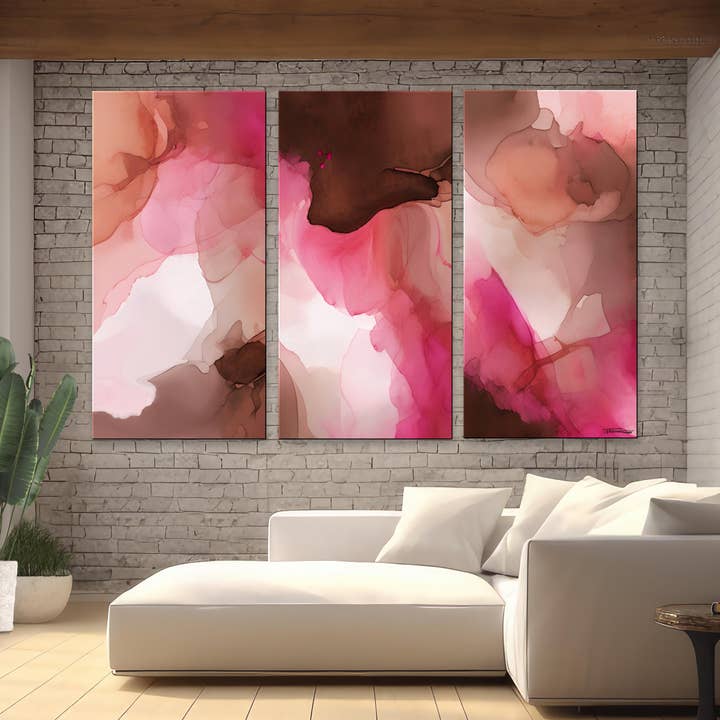 PINK TOPAZ-Extra Large Textured Canvas Painting – Limited Edition Abstract for wholesale by ELOISE WORLD STUDIO