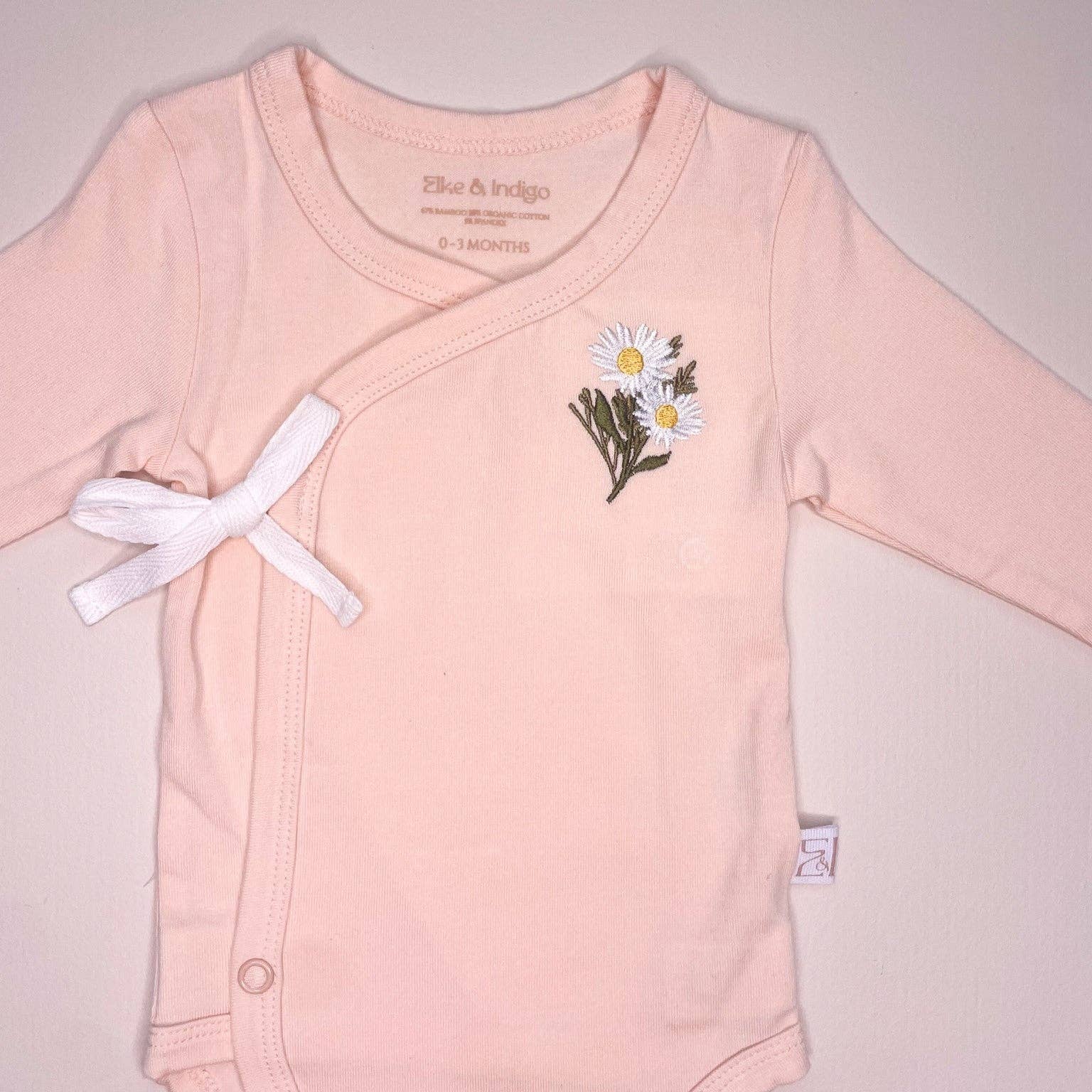 Elke & Indigo - Wholesale Bodysuit (Non-Footed) - Baby - Bamboo/Organic Cotton Freya Long Sleeve Bodysuit - Peach5