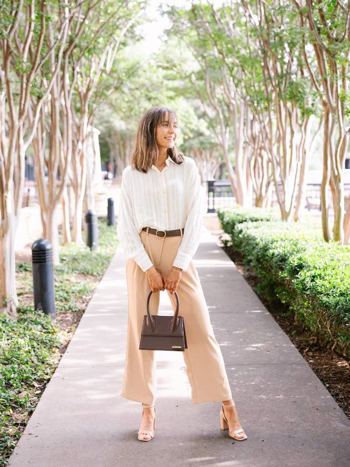 Pleat-Front Trousers, Tan for wholesale by GRACE+EMMA by Southern Grace