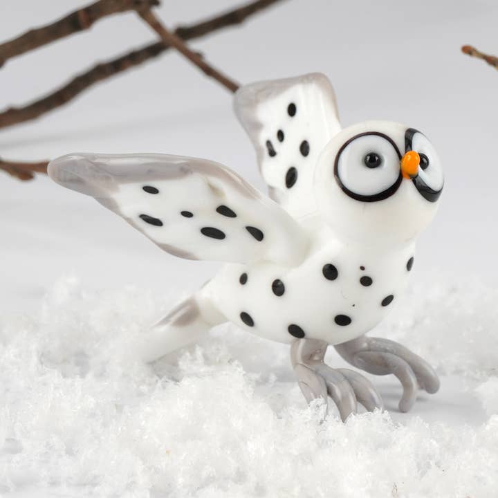 Artisan Glass Barn Owl In Gift Box for wholesale by CGB Giftware