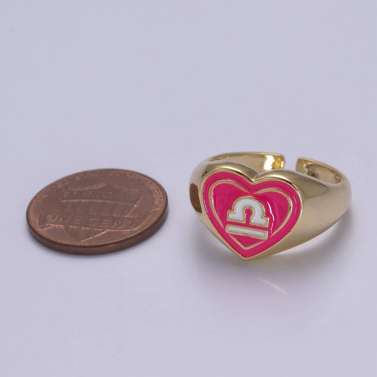 Aim Eternal - Wholesale Signet Ring - Y2K Signet Zodiac Ring Constellation Sign Enamel Gold Ring, Astrology Sign Horoscope Ring Birthday Personalized Fun Gift S-489-S-50012