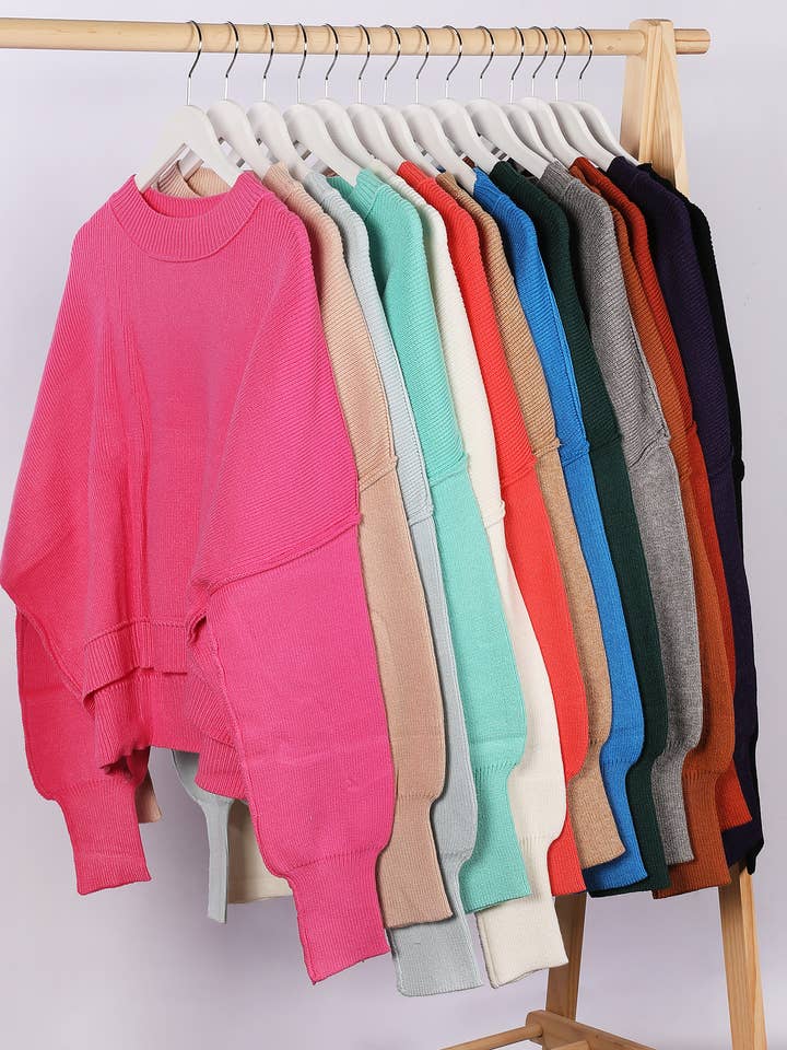 Hope & Sunshine - Wholesale Knitted jumper – Women′s - Solid Color Sweater18