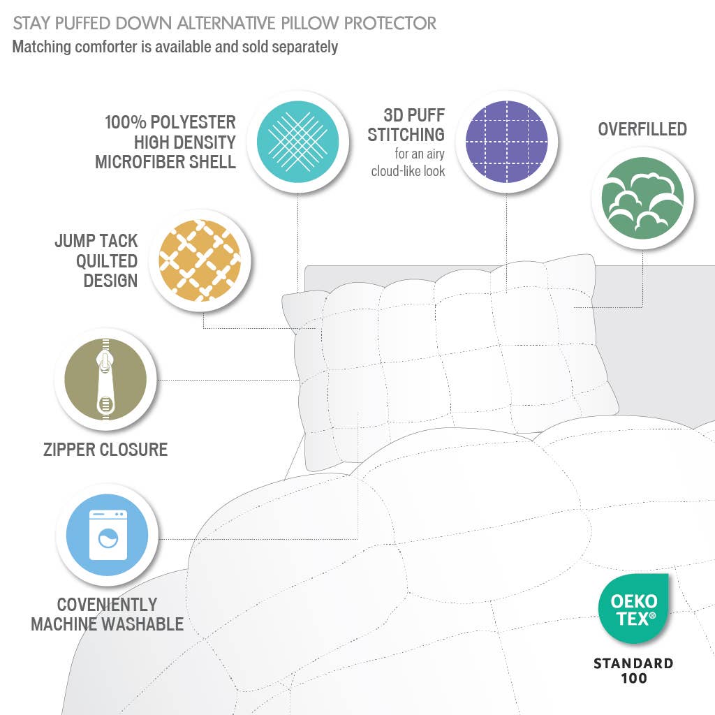 Olliix - Wholesale Bedding Pillowcase/Sham - Stay Puffed Pillow Case, Pillow Cover/Protector Pillowcase4