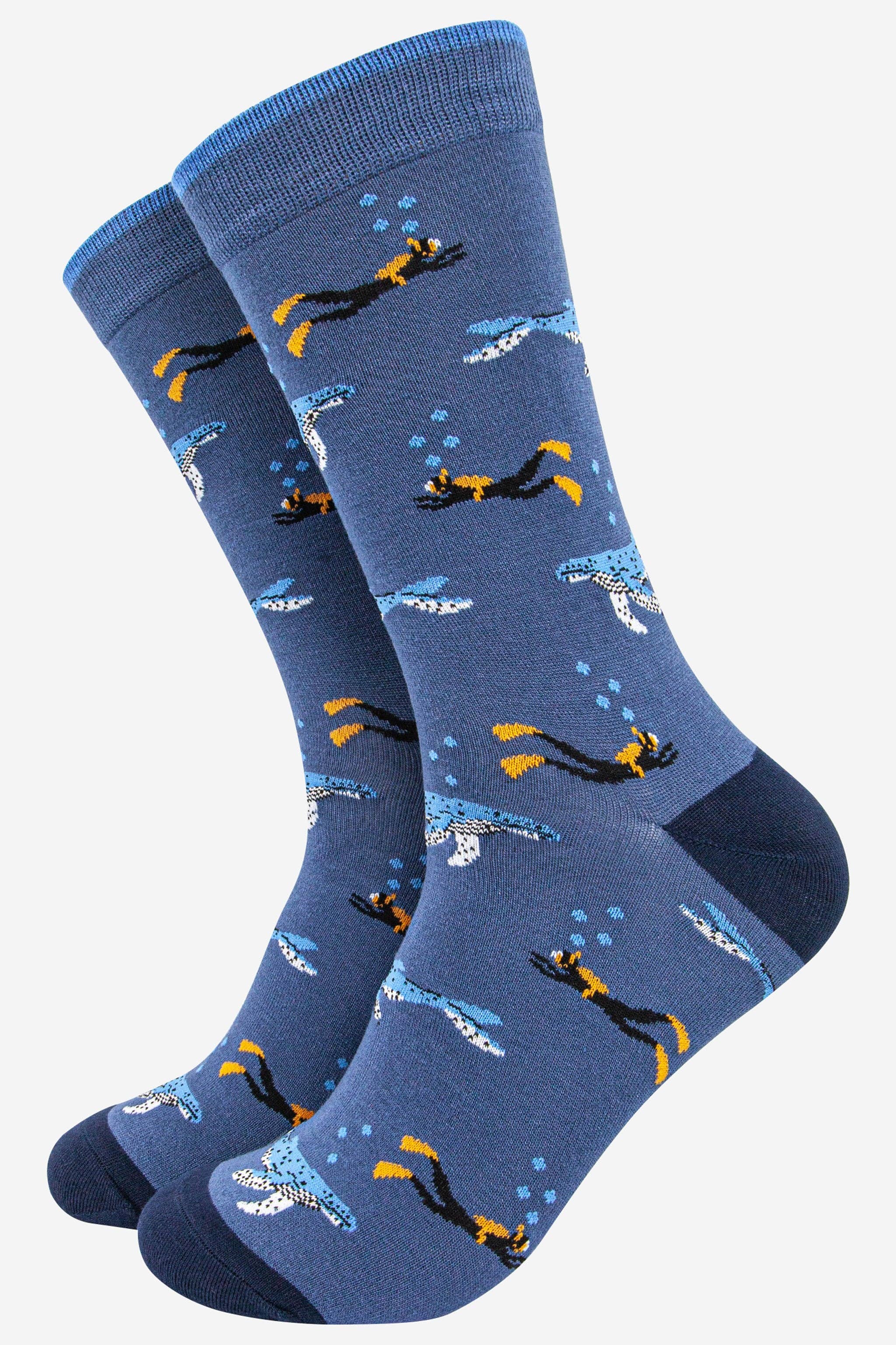 Sock Talk - Vente Chaussettes – homme - Chaussettes en bambou homme avec plongeur et baleine
