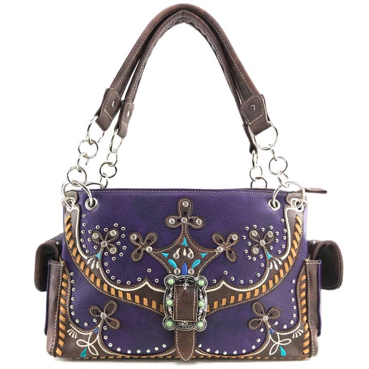 Lunar Deer - Wholesale Shoulder Bag - Women's - Moccasin Western Buckle Women's Handbag Purse0