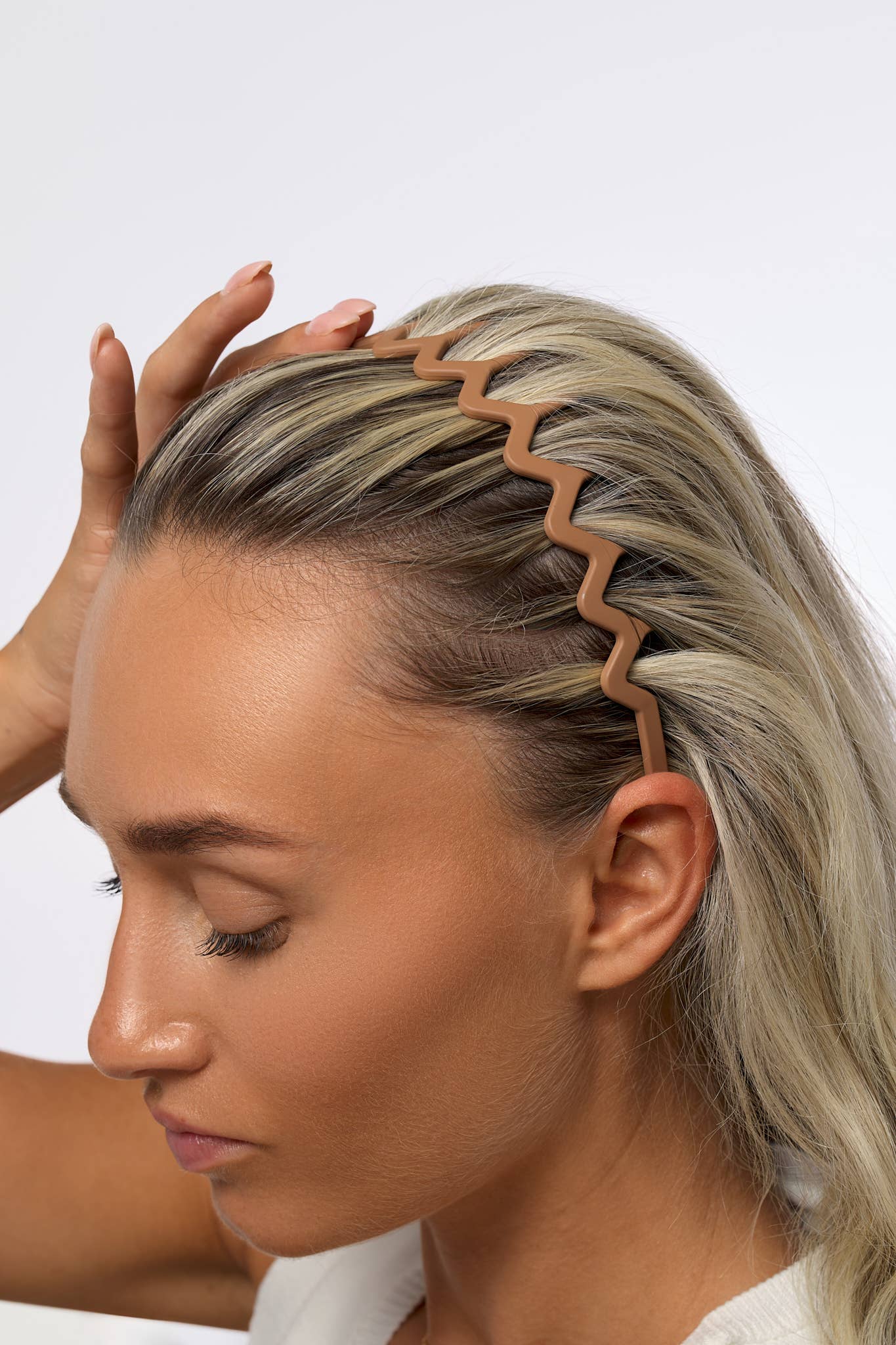 Soinvogue – wholesale Pannband - Dam – Brushworks Neutrala Zig Zag Hårband - 3-pack8