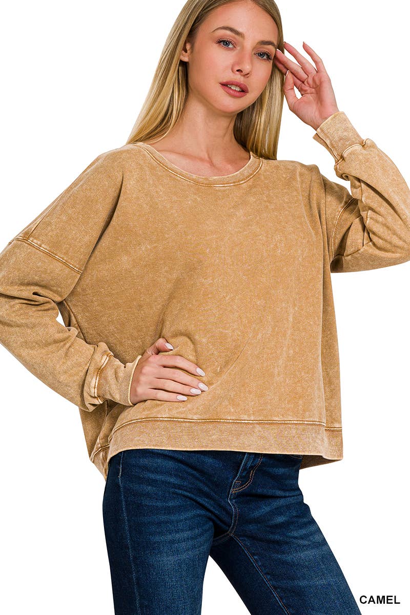 42POPS – Großhandel Sweatshirt – Damen – , French Terry Gewaschene Crop Pullover Kollektion12