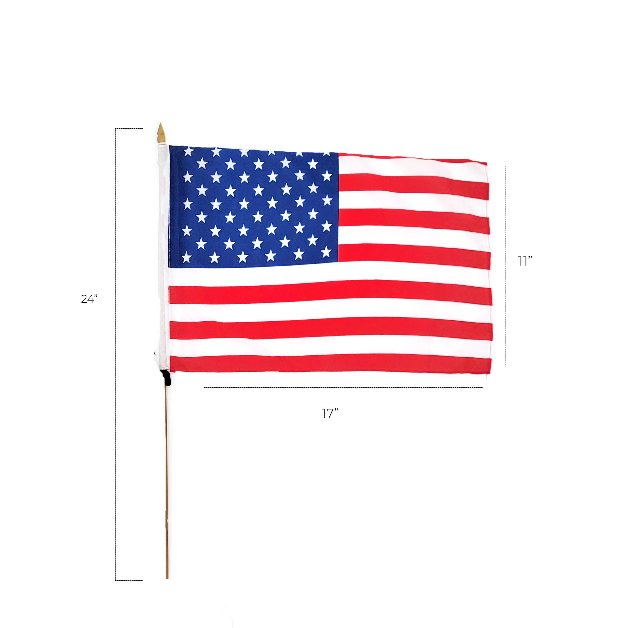 Crover - Wholesale Flag - 11"x17" American Stick Flag with Spear Tip1