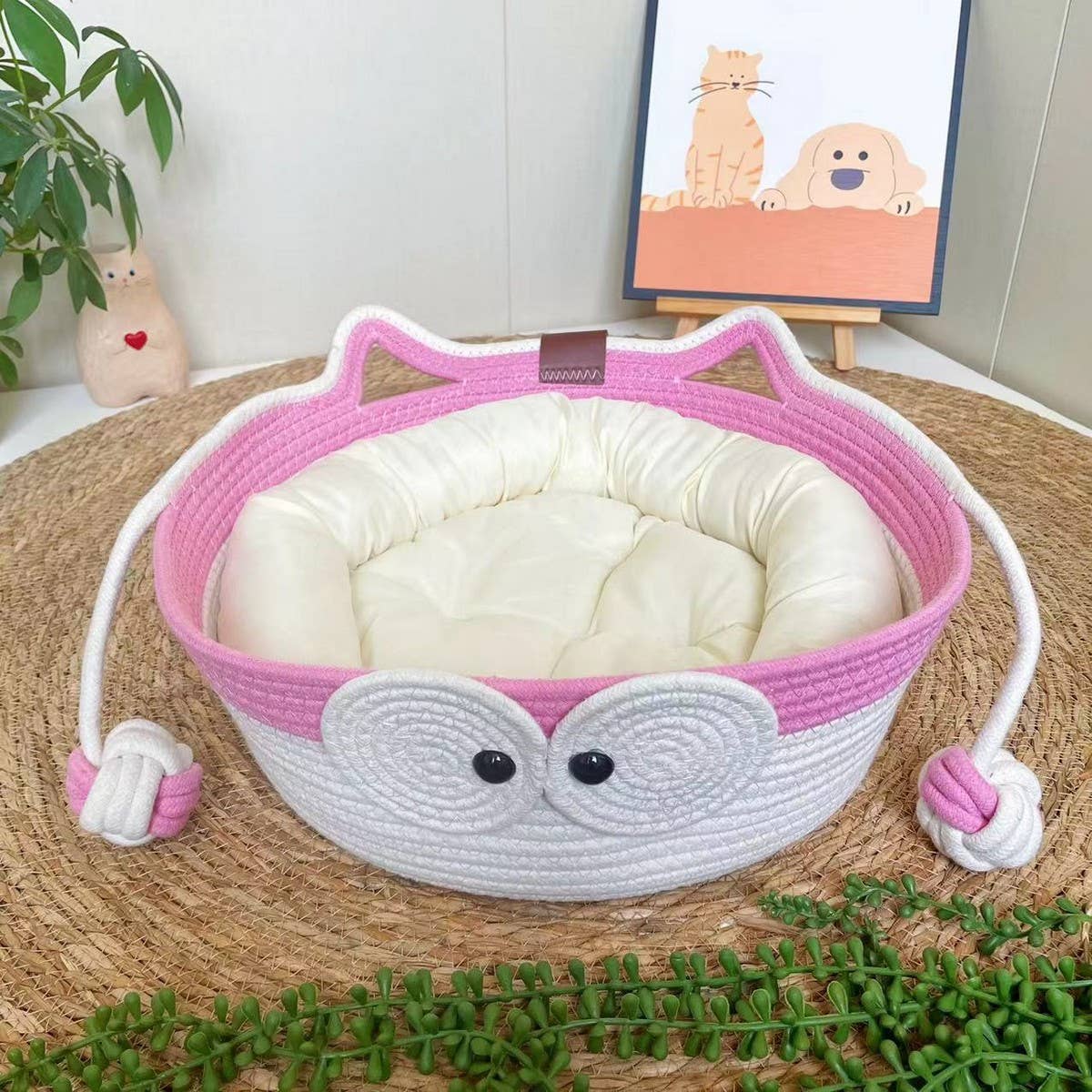 PAWPAWwholesale - Wholesale Pet Bed - Cat - Woven Cat House with Toy Ball for All Seasons_CWMM65619