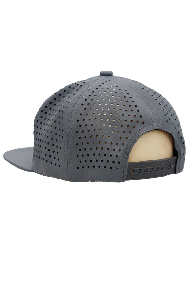 Cap Zone - Wholesale Flat Brim Cap - Men's - 7 Panel Perforated Cotton Poly Blend Snapback5