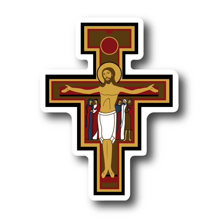 Sock Religious - Wholesale Sticker - San Damiano Cross Sticker0
