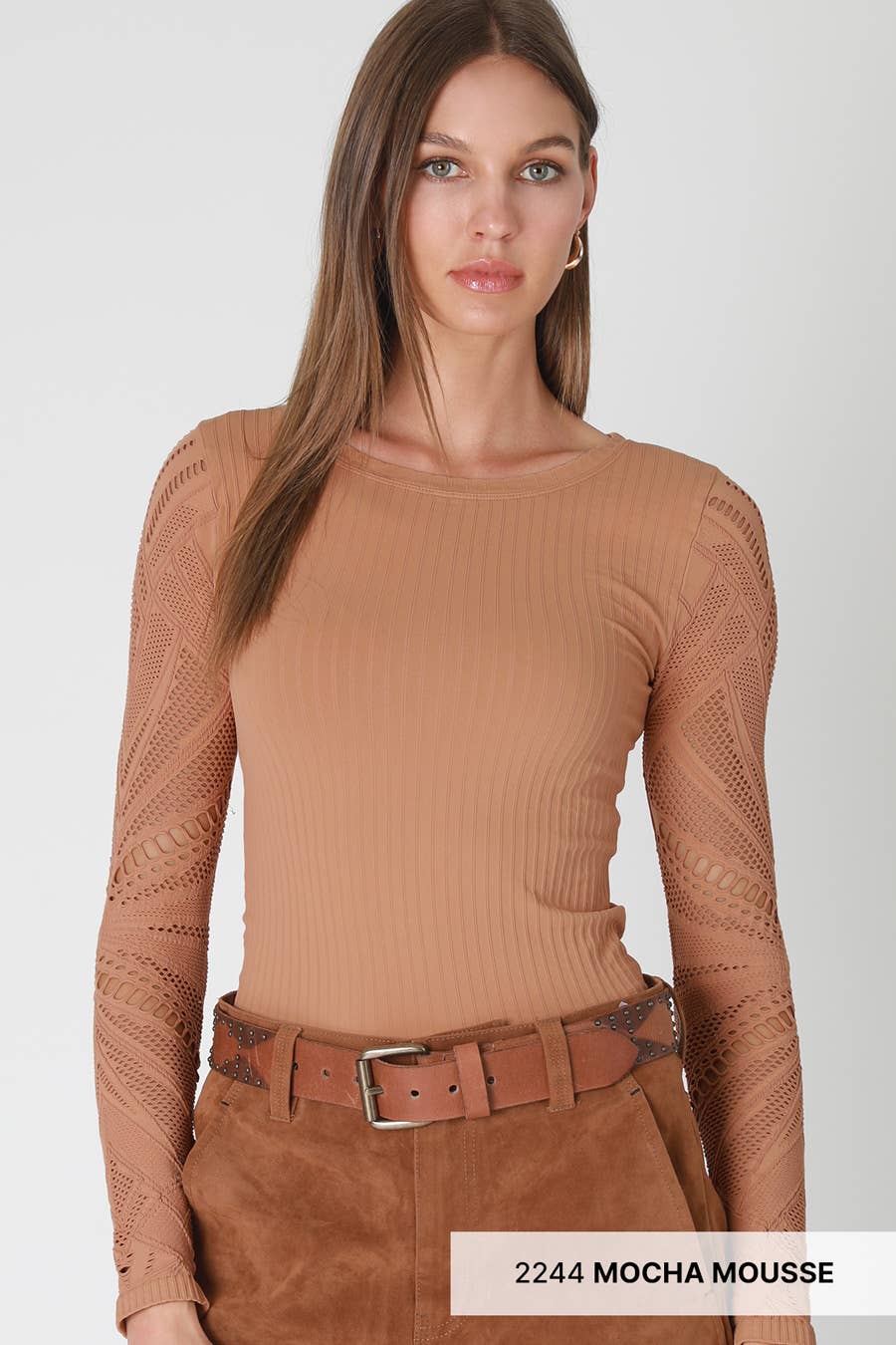 NIKIBIKI - Wholesale Knit Top - Women's - NS8430 - Wide Textured L/S Top2