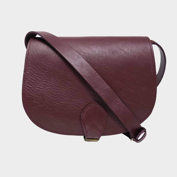 Sam Leather Saddle Bag - Burgundy for wholesale by Artisan Stories