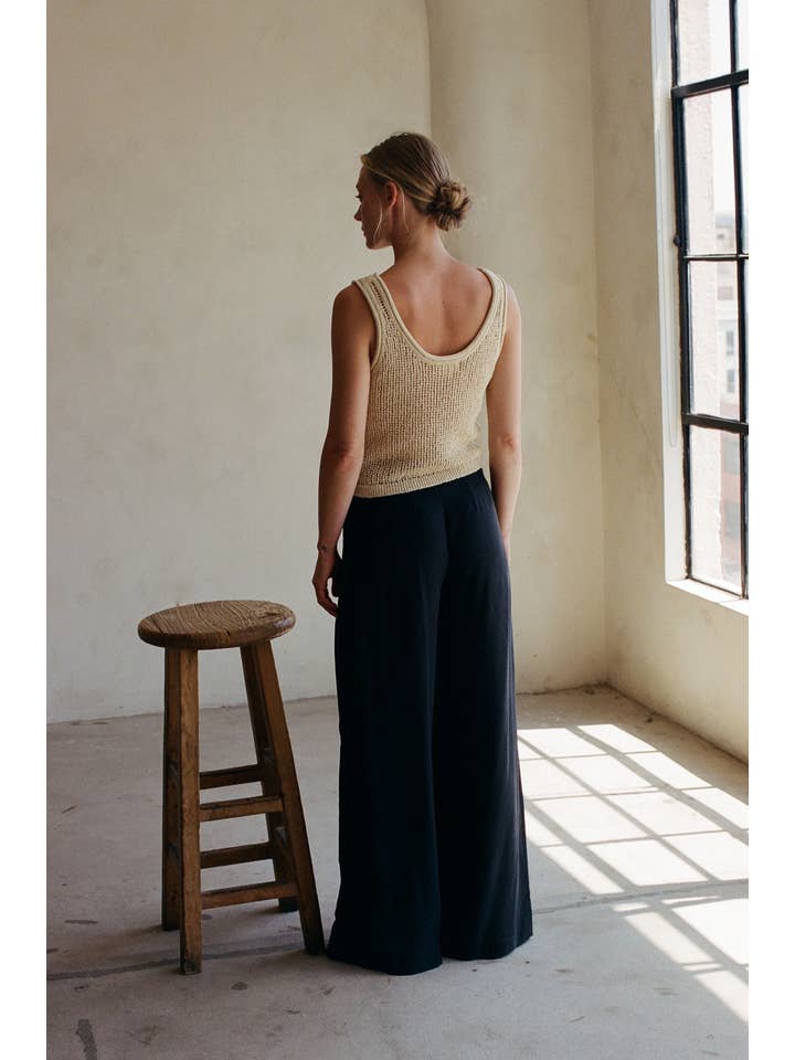 Natural AW1032 | Knit Polyester Cotton Sweater Ribbed Tank for wholesale on Faire5