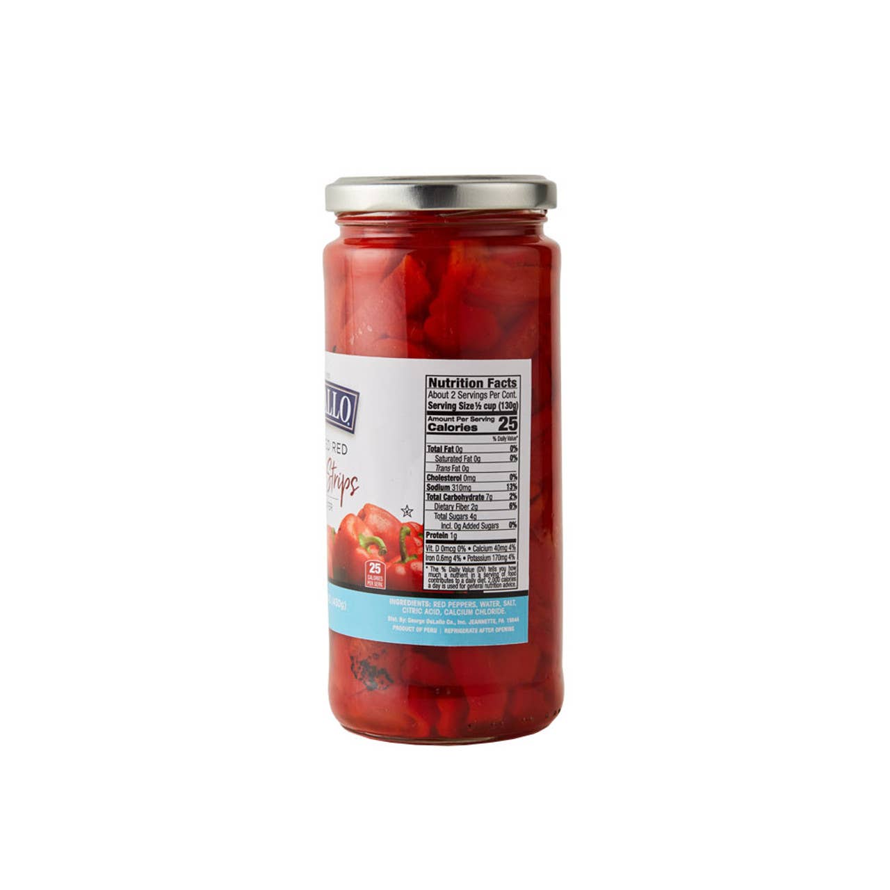 Delallo - Wholesale Pickled Vegetables - Roasted Red Peppers (Sliced)1