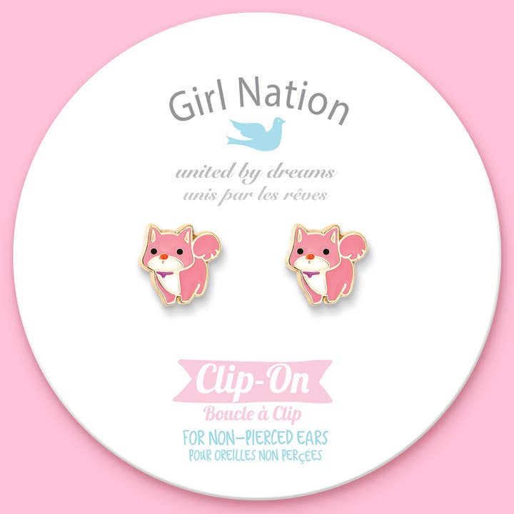 Girl Nation – Großhandel Ohrringe – Kinder – Cutie Ohrhänger zum Anklipsen | Charming Corgi