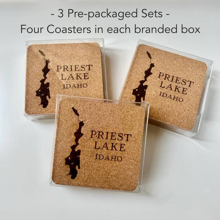 The Lillie Pad - Wholesale Coasters - Custom Lake Map Cork Coasters - Lake Decor and Gifts6