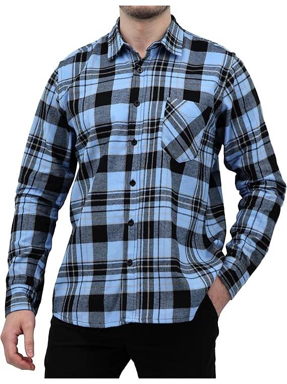 I-Wear Brands - Wholesale Button Down Shirt - Men's - Men's Long Sleeve Button Down Cotton Flannel Shirt1