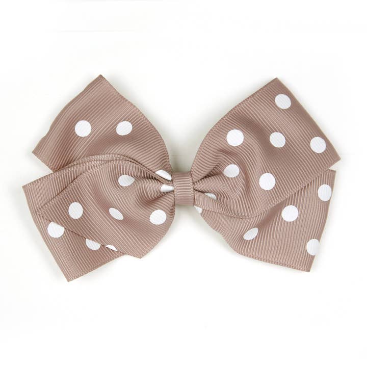 Large Antique Mauve Polka Dot Hair Clip for wholesale by Verity Jones London