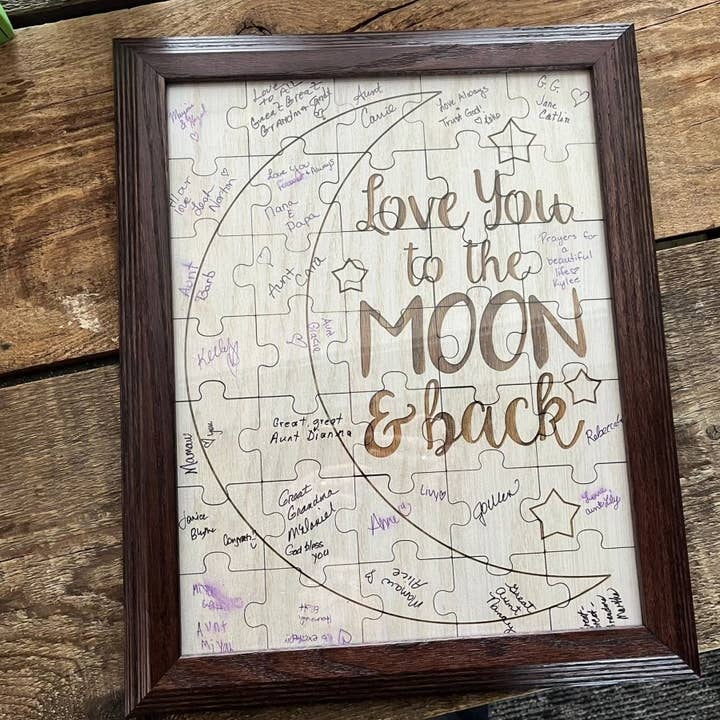 Love You to the Moon and Back Baby Shower Guestbook Puzzle for wholesale by Legacy Images